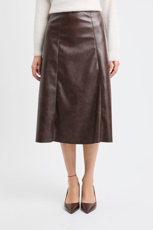 Gonna longuette Kaos in ecopelle