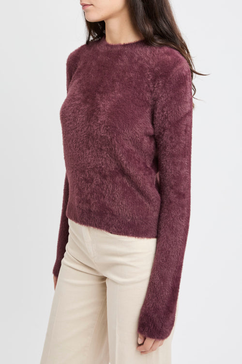 Maglia girocollo in ecopelliccia