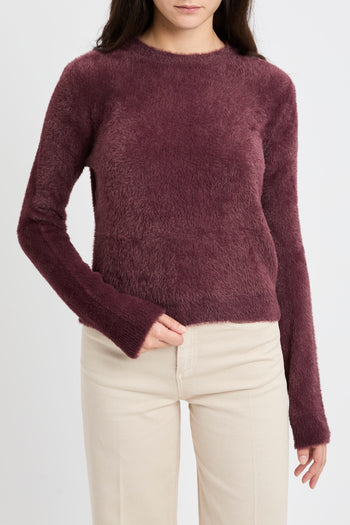 Maglia girocollo in ecopelliccia - 3