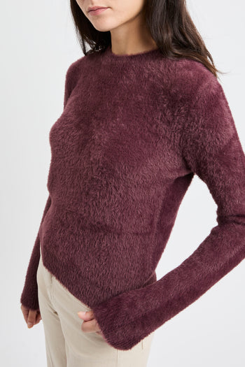 Maglia girocollo in ecopelliccia - 4
