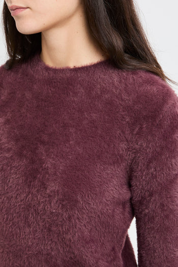 Maglia girocollo in ecopelliccia - 5