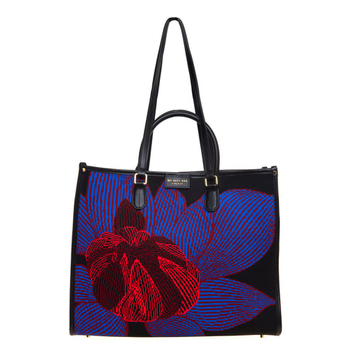 Borsa My Best Bag Atena-Biophilia in tessuto jaquard (misura grande)