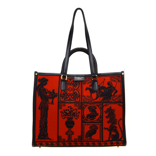 Borsa My Best Bag Atena-Agorà in tessuto jaquard (misura grande)