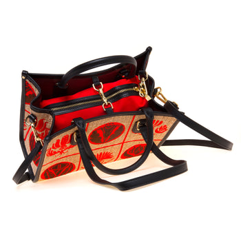 Borsa My Best Bag Atena-Libery in rafia ricamata (misura piccola) - 4