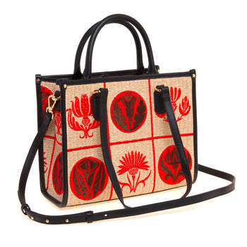 Borsa My Best Bag Atena-Libery in rafia ricamata (misura piccola) - 5