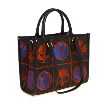 Borsa My Best Bag Atena-Libery in rafia ricamata (misura piccola) - 3