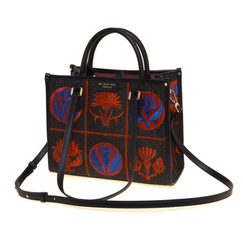 Borsa My Best Bag Atena-Libery in rafia ricamata (misura piccola) - 5