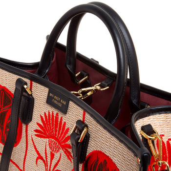 Borsa My Best Bag Atena-Libery in rafia ricamata (misura grande) - 4