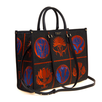 Borsa My Best Bag Atena-Libery in rafia ricamata (misura grande) - 4