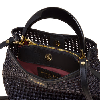 Borsa a mano My Best Bag in paglia Tabru intrecciata con manico in resina (mis. grande) - 3