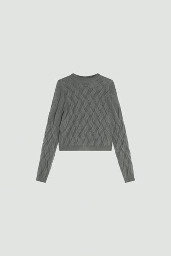 Maglia a trecce in mohair Semicouture "Evita" con fiocco e abbottonatura dietro - 4