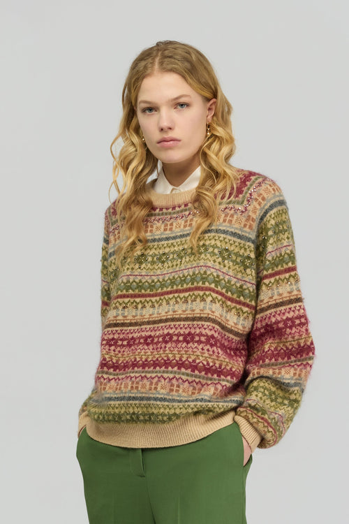 Maglia jacquarda Semicouture "Inez" in misto lana