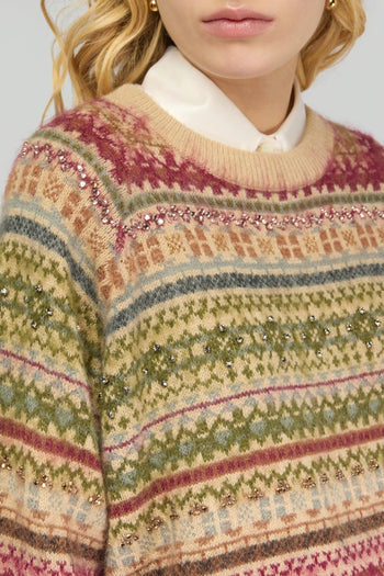 Maglia jacquarda Semicouture "Inez" in misto lana - 4