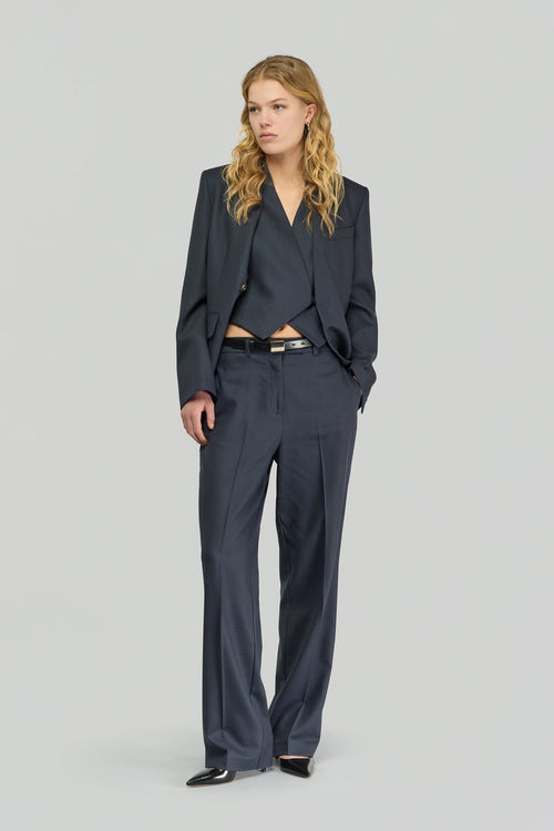Pantalone palzazzo con piega Semicouture "Agaria" in flanella