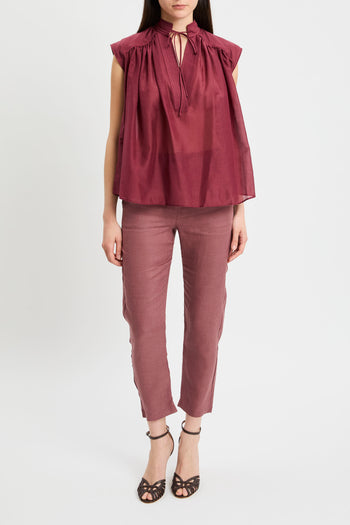 Blusa Semicouture Rachel in mussola di miisto cotone - 3
