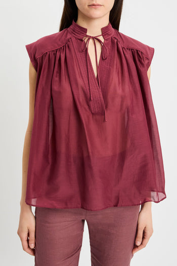 Blusa Semicouture Rachel in mussola di miisto cotone - 5