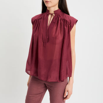 Blusa Semicouture Rachel in mussola di miisto cotone - 7