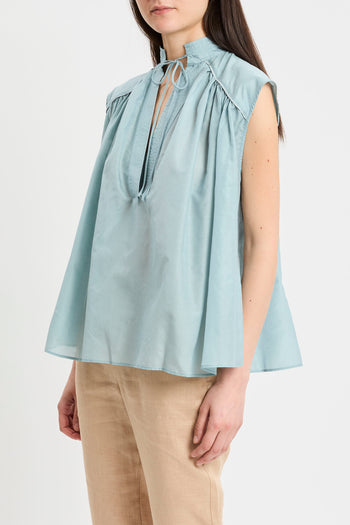 Blusa Semicouture Rachel in mussola di miisto cotone - 3