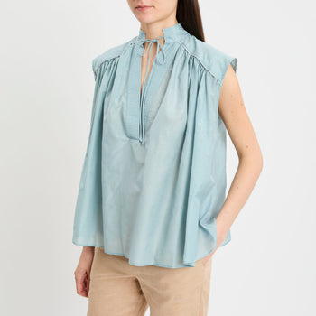 Blusa Semicouture Rachel in mussola di miisto cotone - 7