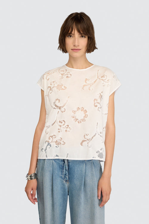 Blusa Andrea di Semicouture in popeline ricamato