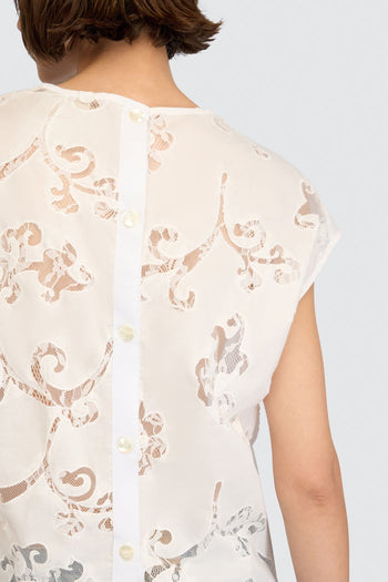 Blusa Andrea di Semicouture in popeline ricamato - 4