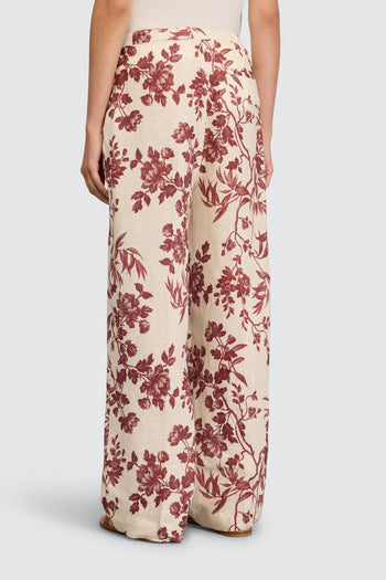 Pantalone a palazzo Semicouture in lino con stampa floreale - 3