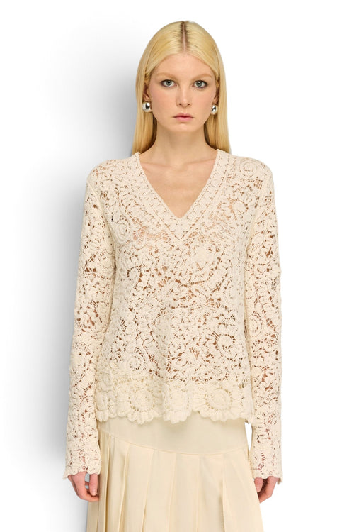 Maglia Semicouture Calanthe in cornely con scollo a V - 1