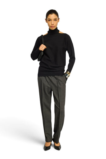 Pantalone Semicouture Alfie in flanella con elastico in vita - 3