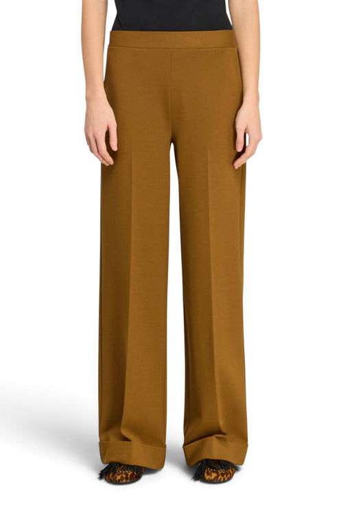 Pantalone a palazzo Semicouture Coline in punto milano con piega - 1