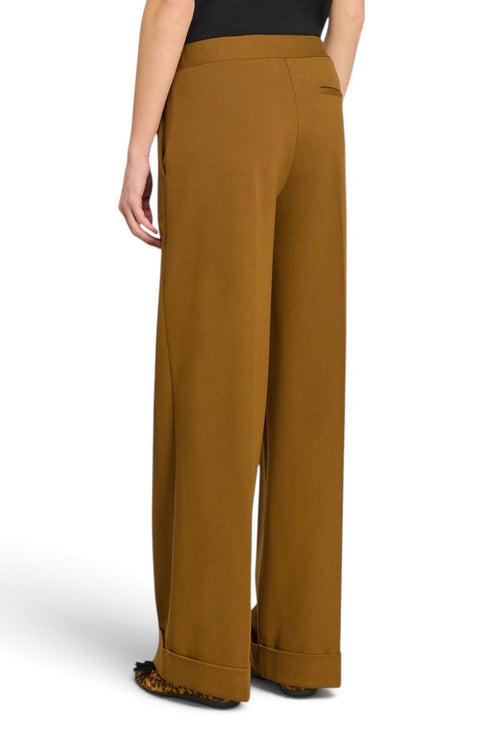 Pantalone a palazzo Semicouture Coline in punto milano con piega - 2