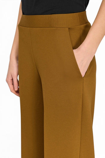 Pantalone a palazzo Semicouture Coline in punto milano con piega - 3