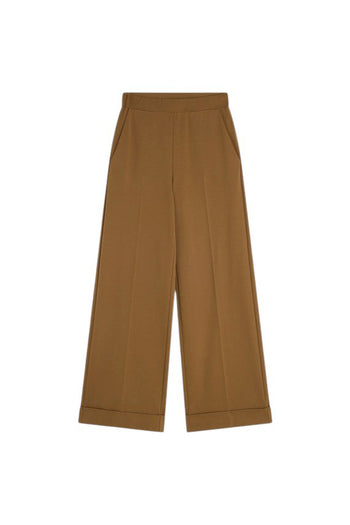 Pantalone a palazzo Semicouture Coline in punto milano con piega - 5