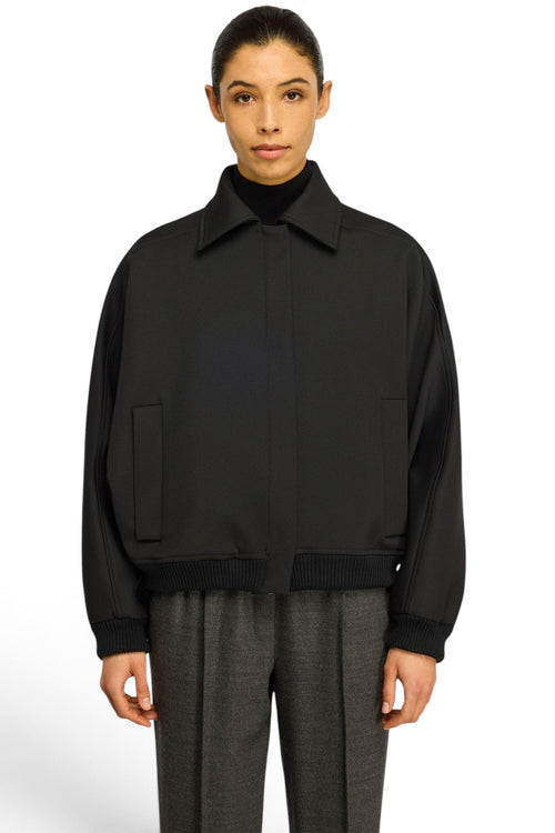 Bomber Semicouture Renie in lana pettinata con colletto e zip - 1
