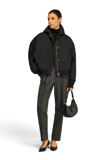 Bomber Semicouture Renie in lana pettinata con colletto e zip - 5