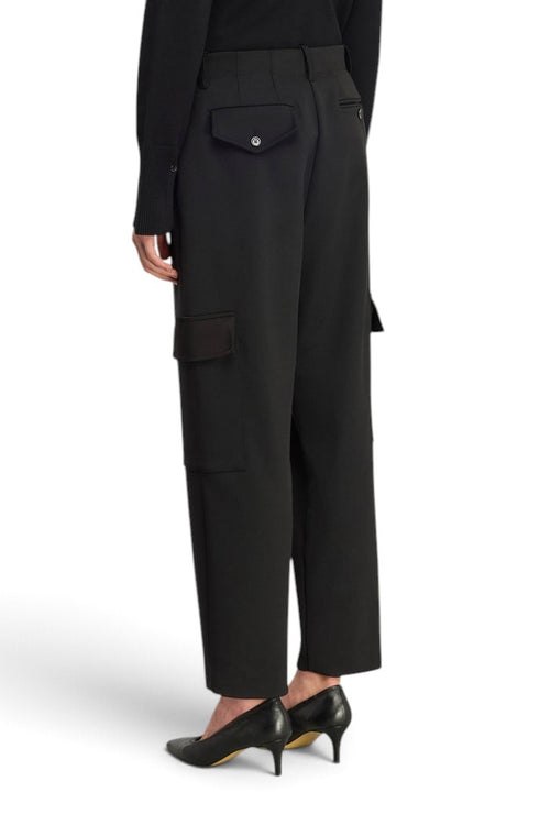 Pantalone stile cargo Semicouture Justina in lana pettinata - 2