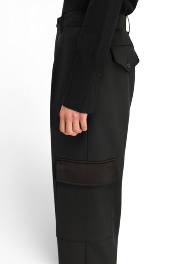 Pantalone stile cargo Semicouture Justina in lana pettinata - 3