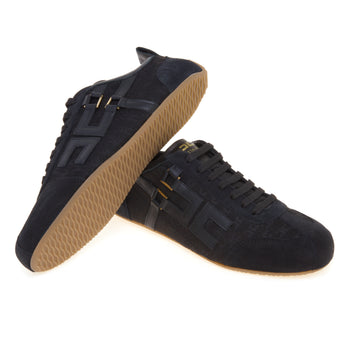 Sneaker Elisabetta Franchi in camoscio e tessuto con motivo monogram in jaquard - 4