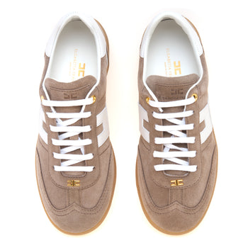 Sneaker Elisabetta Franchi in camoscio con logo in pelle - 5