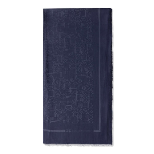 Pashmina Elisabetta Franchi quadrata in viscosa jacquard