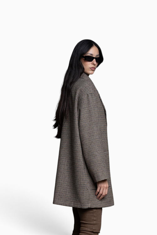 Cappotto caban doppiopetto di Kaos con motivo pied de poule - 2