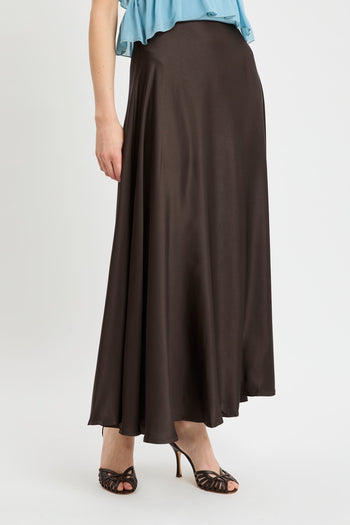 Gonna longuette Kaos in satin fluido di viscosa - 4