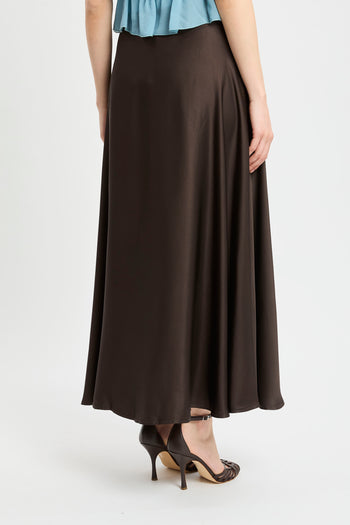 Gonna longuette Kaos in satin fluido di viscosa - 5