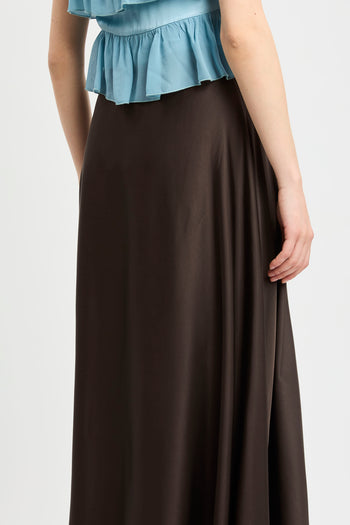 Gonna longuette Kaos in satin fluido di viscosa - 6