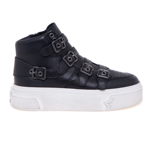 Sneaker in pelle con cinturini e maxi-platform - 1