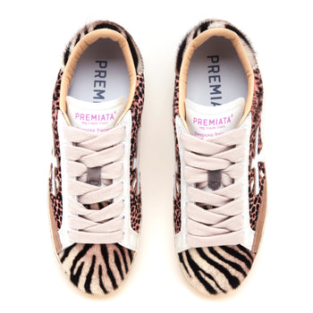 Sneaker Premiata Steven in cavallino maculato e zebrato - 5