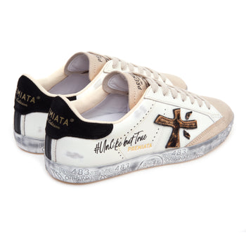 Sneaker Premiata Steven in pelle e camoscio laminato - 3
