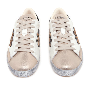 Sneaker Premiata Steven in pelle e camoscio laminato - 5