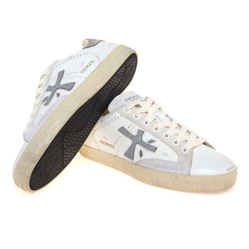 Sneaker Stevend in pelle con inserti in micro glitter - 4