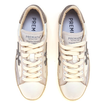 Sneaker Stevend in pelle con inserti in micro glitter - 5