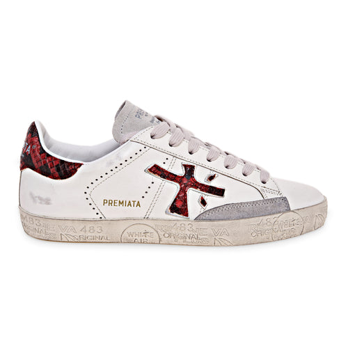 Sneaker Stevend in pelle con inserti in pelle stampa pitone - 1